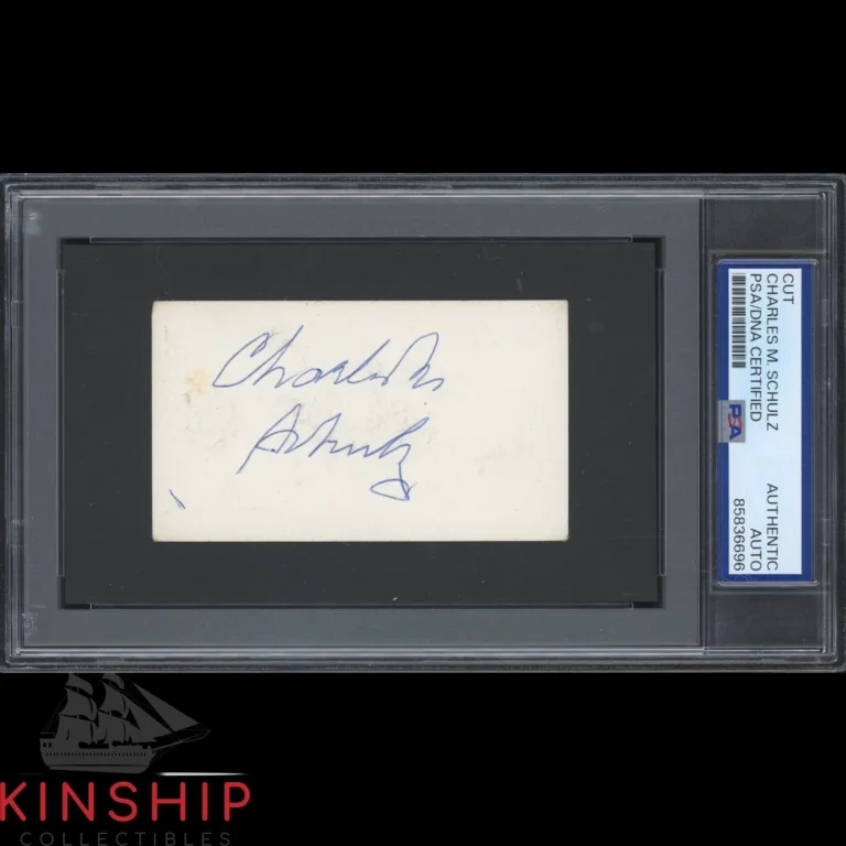 Charles Schulz signed Cut PSA DNA Slab Cartoonist Snoopy Auto C6430