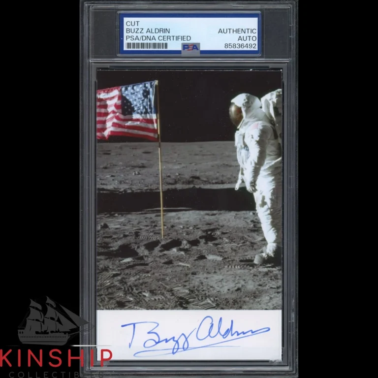 Buzz Aldrin signed cut PSA DNA Slab Apollo 11 Space Astronaut Auto C6448