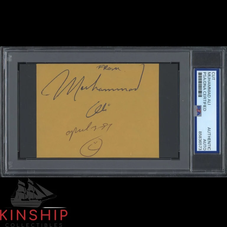 Muhammad Ali signed Cut PSA DNA Slab Boxing Inscribed Auto C6453
