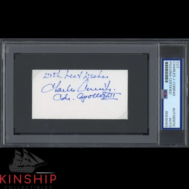 Charles Pete Conrad signed Cut PSA DNA Slab Apollo Space Astronaut Auto C6402