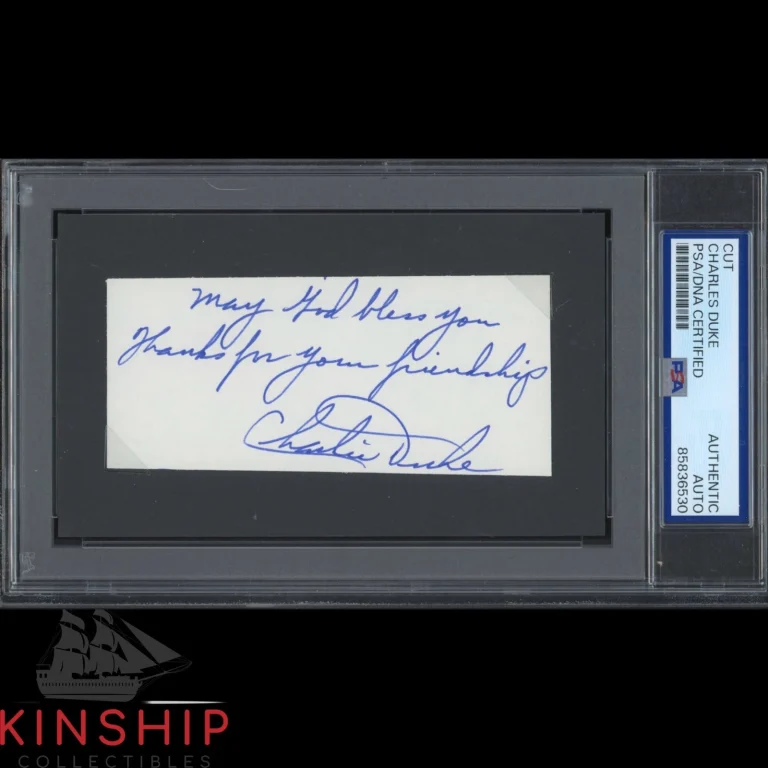 Charles Duke signed Cut PSA DNA Slab Inscribed Auto Apollo Space Charlie C6399