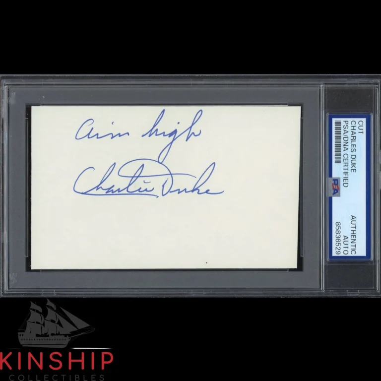 Charles Duke signed Cut PSA DNA Slab Inscribed Auto Apollo Space Charlie C6401