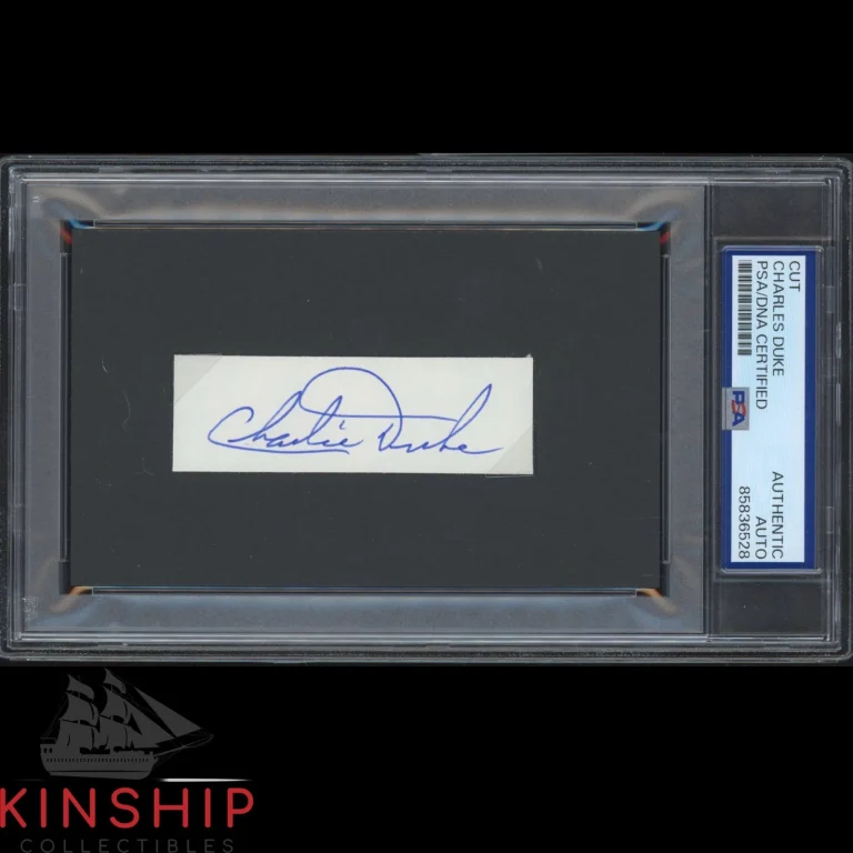 Charles Duke signed Cut PSA DNA Slab Auto Apollo Space Astronaut Charlie C6400