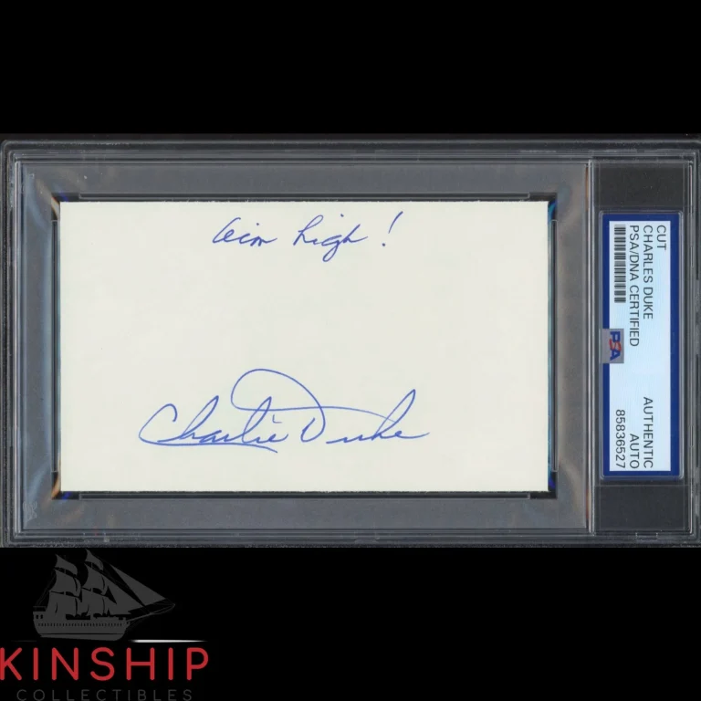 Charles Duke signed Cut PSA DNA Slab Inscribed Auto Apollo Space Charlie C6442