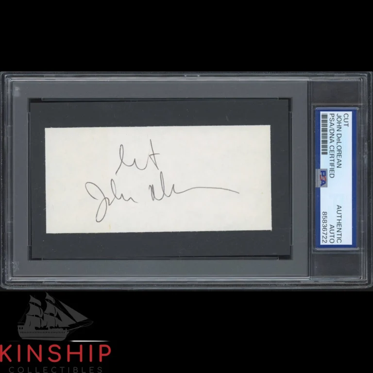 John DeLorean signed Cut PSA DNA Slabbed Rare BTTF Auto C6452