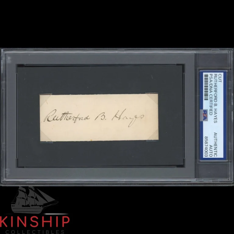 President Rutherford B Hayes signed cut PSA DNA Slab Full Name Auto C6445