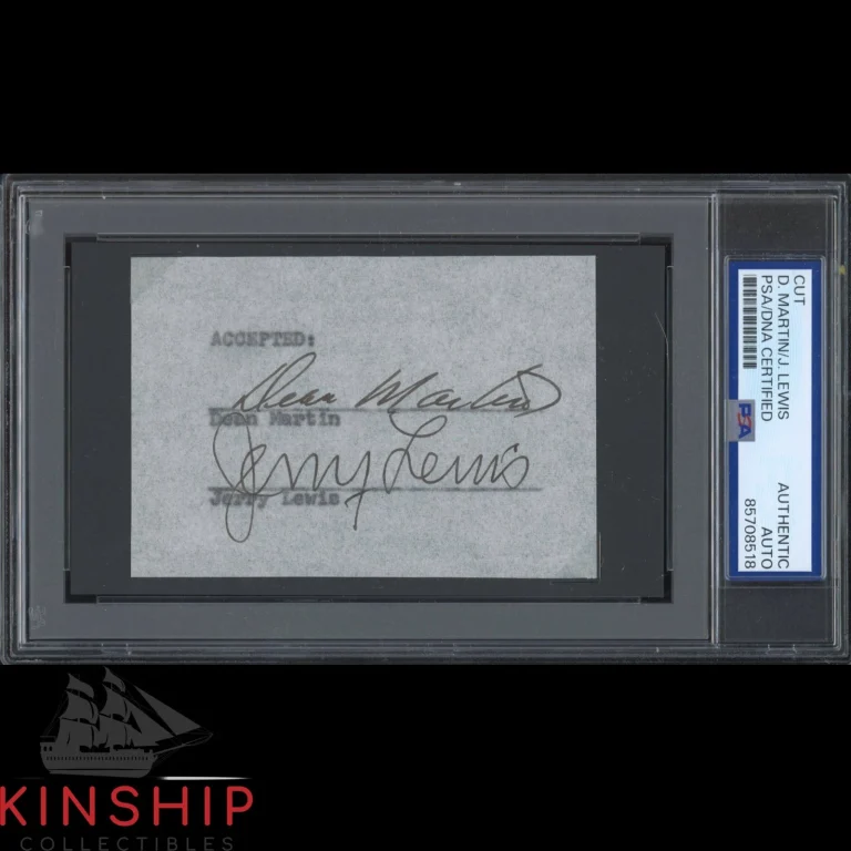 Dean Martin & Jerry Lewis signed Cut PSA DNA Slab Music Actor Auto Rare C6451