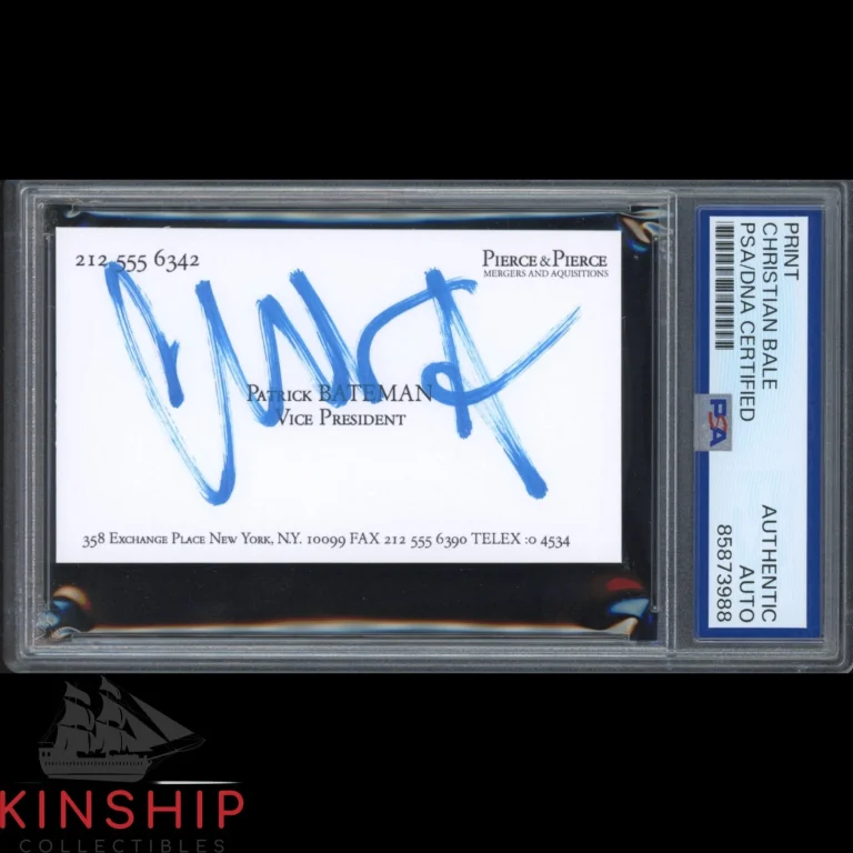 Christian Bale signed Business Card Print PSA DNA Slab American Psyco Auto C6486