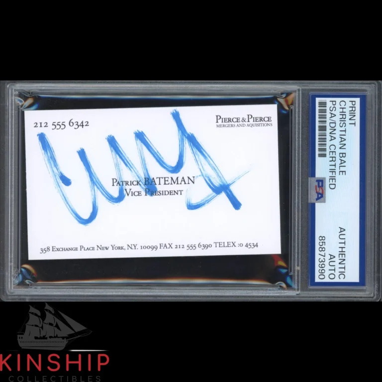 Christian Bale signed Business Card Print PSA DNA Slab American Psyco Auto C6484