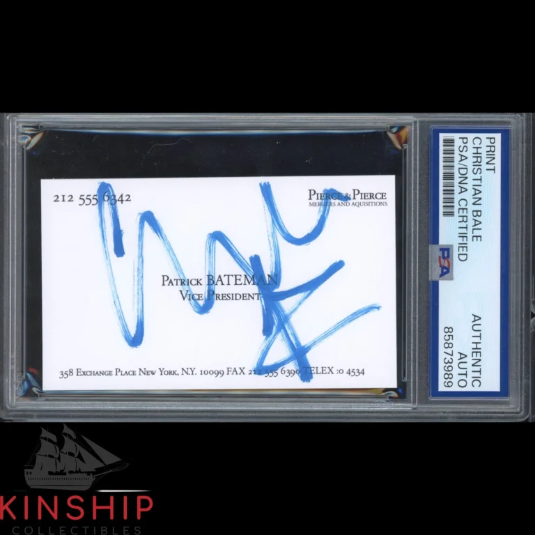 Christian Bale signed Business Card Print PSA DNA Slab American Psyco Auto C6485