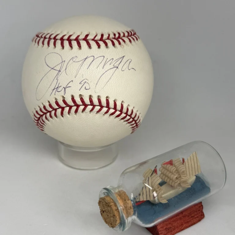 Joe Morgan signed Rawlings OML Baseball JSA COA Inscribed HOF Reds Auto A4618