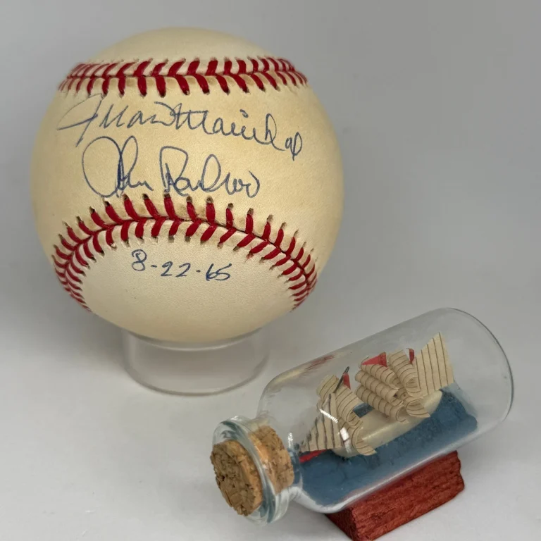 Juan Marichal & John Roseboro signed Rawlings ONL Baseball JSA COA HOF A4621