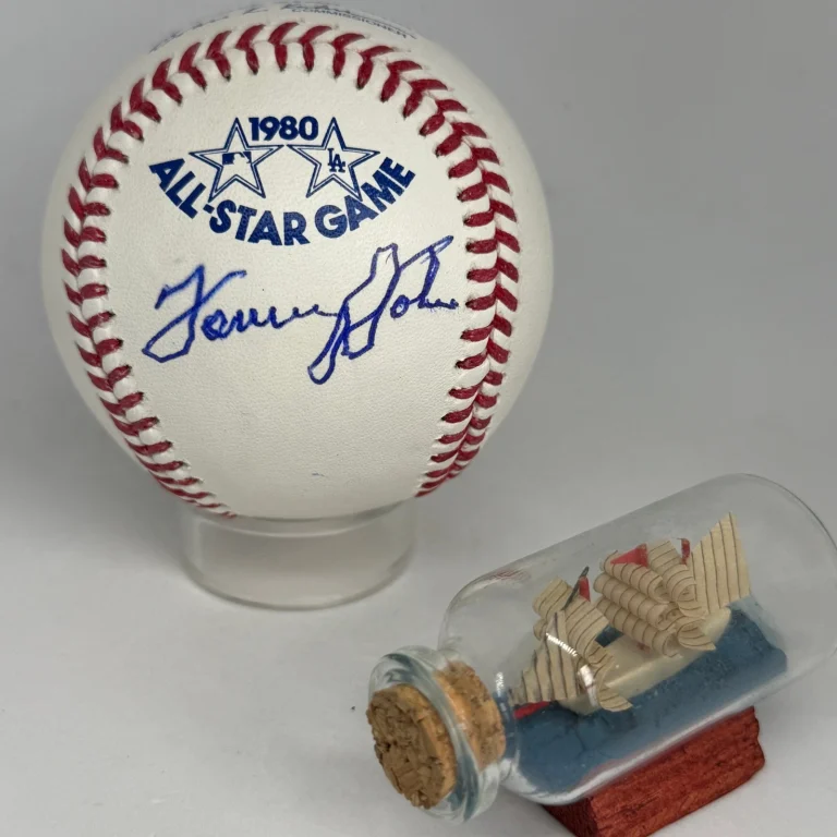 Tommy John signed Rawlings 1980 All Star Game Logo Baseball JSA Last ASG A4636