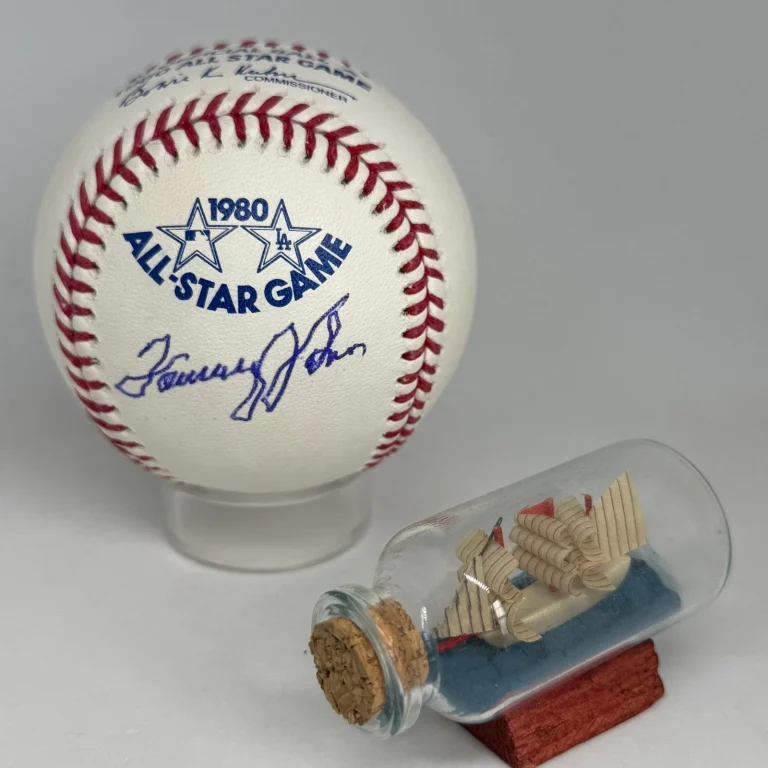 Tommy John signed Rawlings 1980 All Star Game Logo Baseball JSA Last ASG A4637