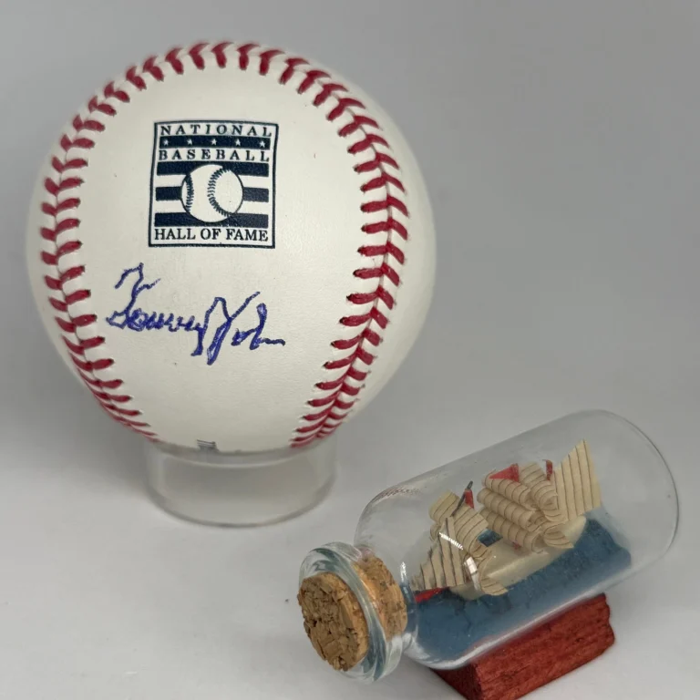 Tommy John signed Rawlings HOF Logo Baseball JSA COA Yankees Auto A4635