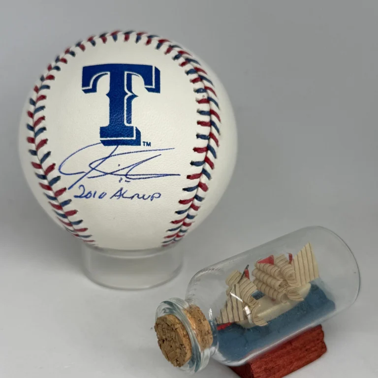 Josh Hamilton signed Texas Rangers Team Stitch Logo Baseball JSA Inscribed A4626