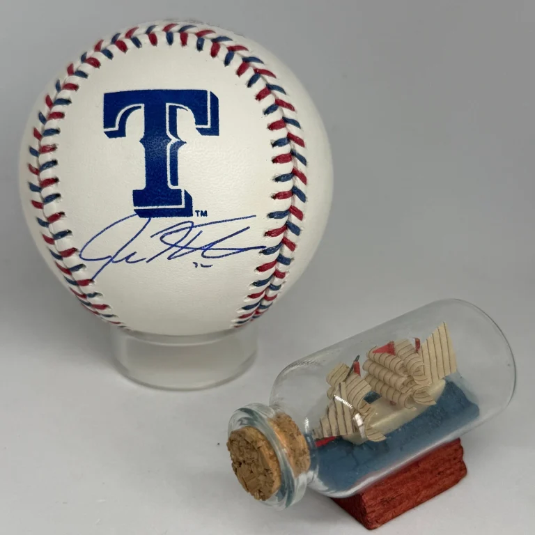Josh Hamilton signed Texas Rangers Team Stitch Logo Baseball JSA COA Auto A4634