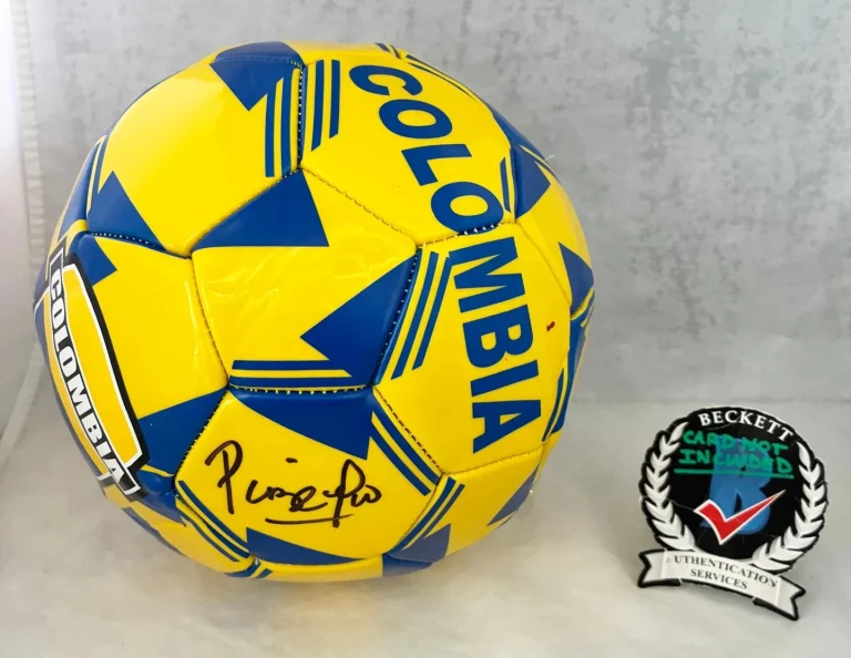 Pibe Carlos Valderrama Signed Soccer Ball Colombia Beckett BAS 2 COA