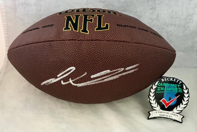 Jaxson Dart Signed Football New York Giants Beckett BAS COA