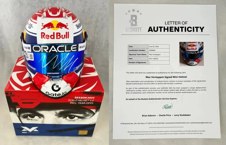 Max Verstappen Signed Helmet 1:2 2025 Season Red Bull F1 BAS COA