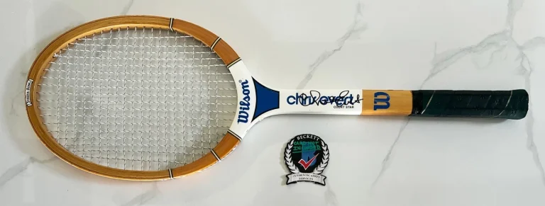 Chris Evert Signed Tennis Racquet Beckett BAS COA