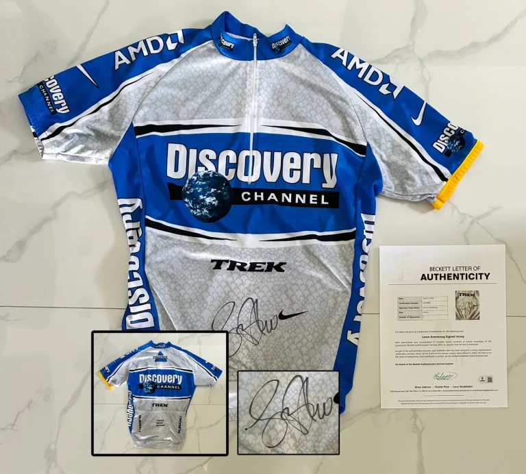 Lance Armstrong Signed Jersey Tour de France Beckett BAS COA