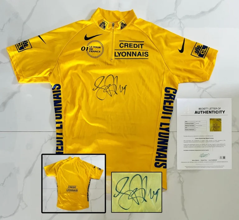 Lance Armstrong Signed Jersey Tour de France Beckett BAS 1 COA
