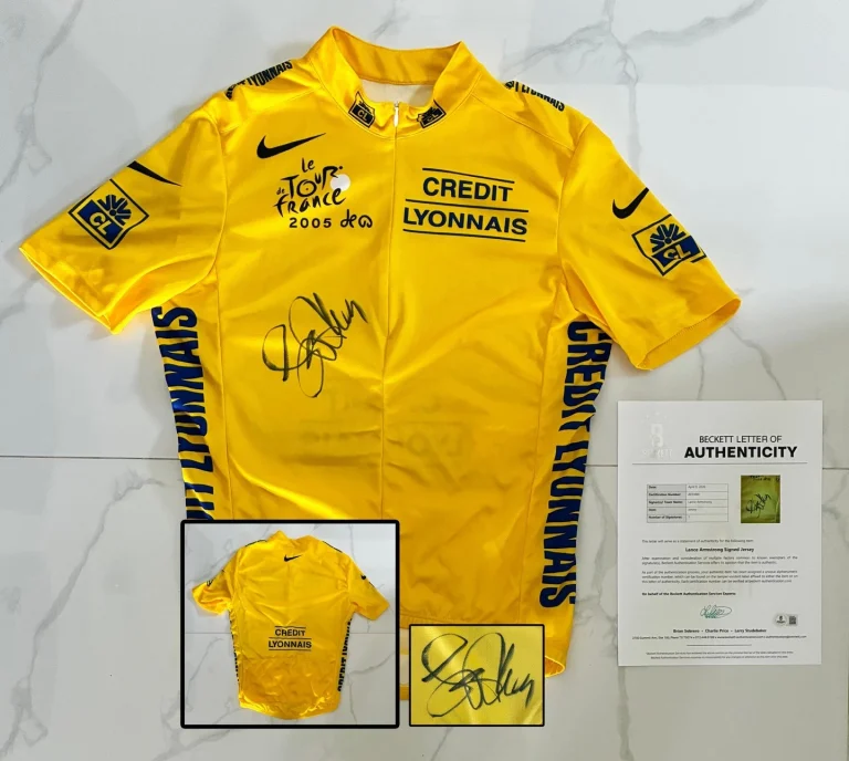Lance Armstrong Signed Jersey Tour de France Beckett BAS 2 COA