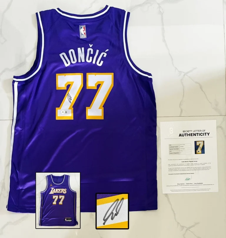 Luka Doncic Signed Jersey Los Angeles Lakers Beckett BAS COA