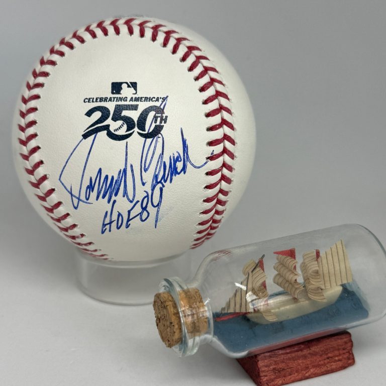Johnny Bench signed Rawlings USA 250 Logo Baseball JSA COA Inscribed HOF A4650