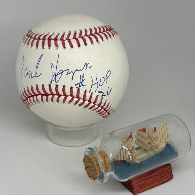 Paul Hoynes signed Rawlings OML Baseball JSA COA HOF Writer Inscribed Auto A4659