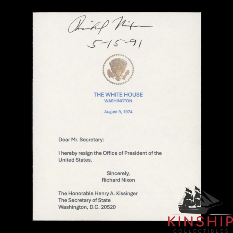 President Richard Nixon signed Resignation Print JSA LOA Rare Auto Grade 9 Z2613