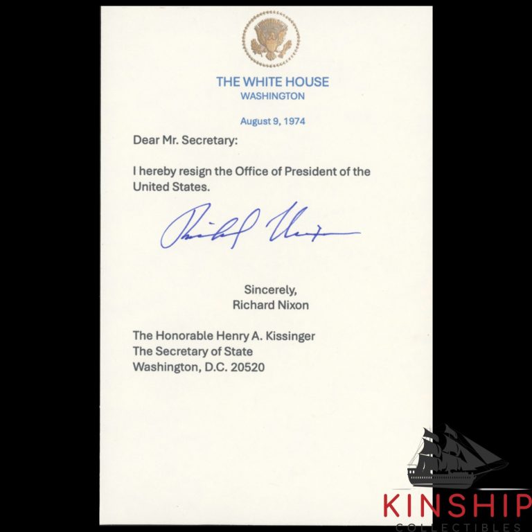President Richard Nixon signed Resignation Print JSA LOA Auto Grade 10 Z2614