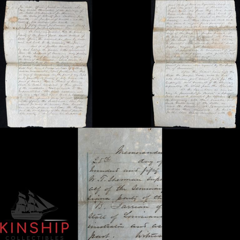 William T Sherman signed Multi Page Handwritten Letter JSA LOA Civil War Z2645