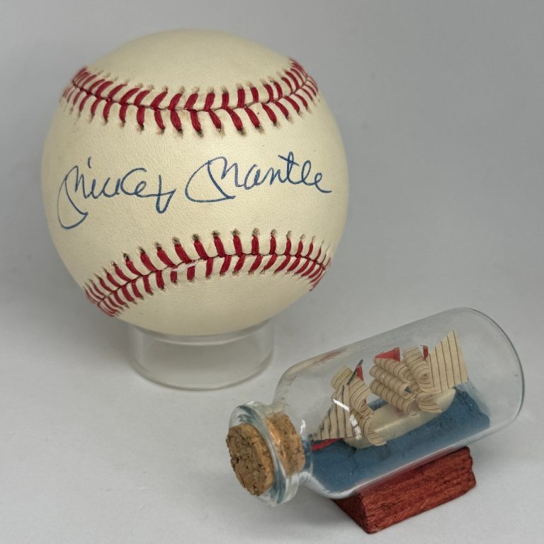 Mickey Mantle signed Rawlings OAL Baseball JSA LOA Auto Grade 9 Yankees A4643