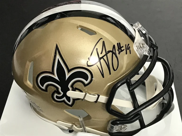TED GINN JR  NEW ORLEANS SAINTS  SIGNED  JSA  RIDDELL MINI HELMET