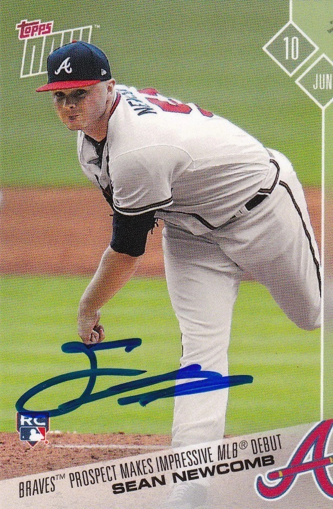 SEAN NEWCOMB  ATLANTA BRAVES   2017 TOPPS NOW (RARE)  SIGNED CARD
