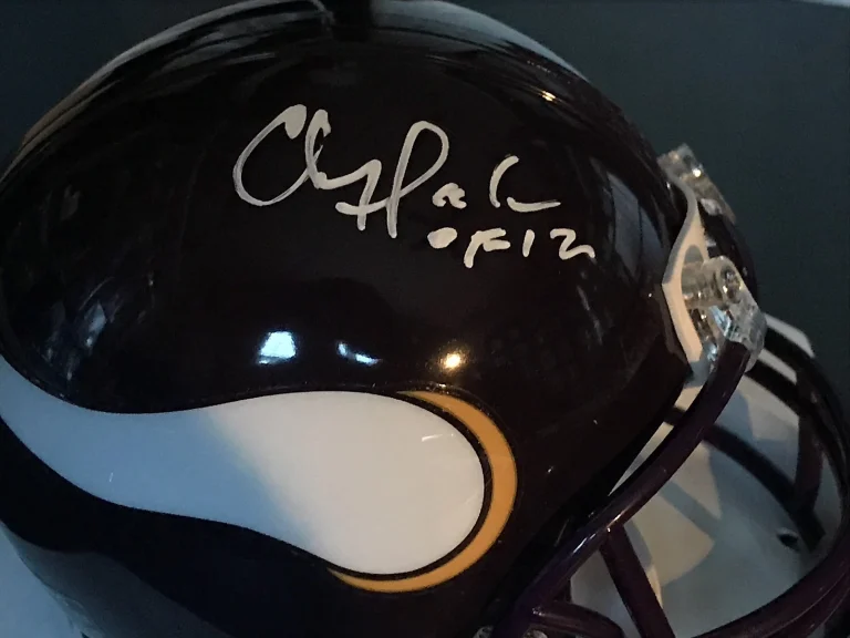 CHRIS DOLEMAN  MINNESOTA VIKINGS  HOF 2012   RIDDELL SIGNED MINI HELMET