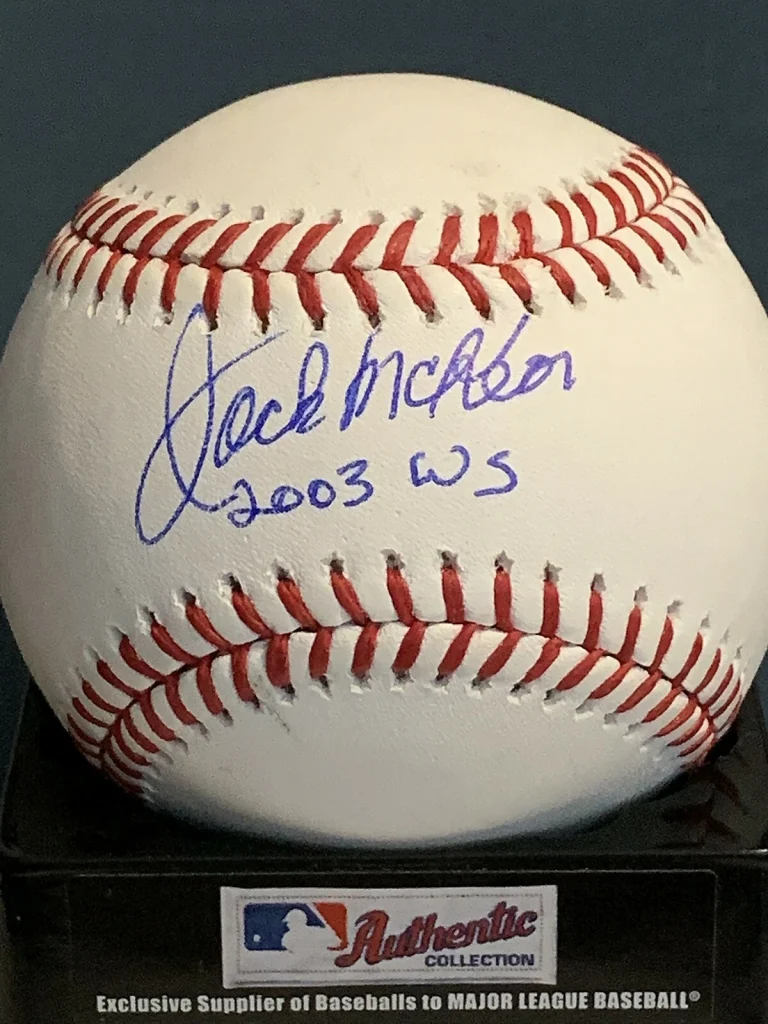 JACK MCKEON  FLORIDA MARLINS  2003 WS CHAMPS   SIGNED OML BASEBALL