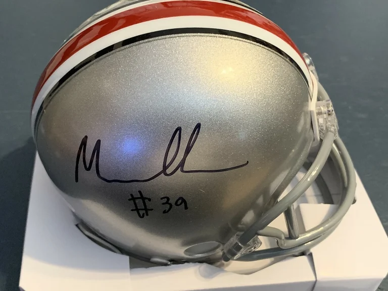 MALIK HARRISON  OHIO STATE BUCKEYES   SIGNED MINI HELMET