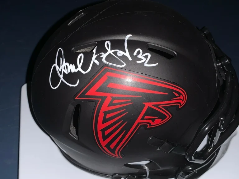 JAMAL ANDERSON  ATLANTA FALCONS   SIGNED ECLIPSE RIDDELL MINI HELMET