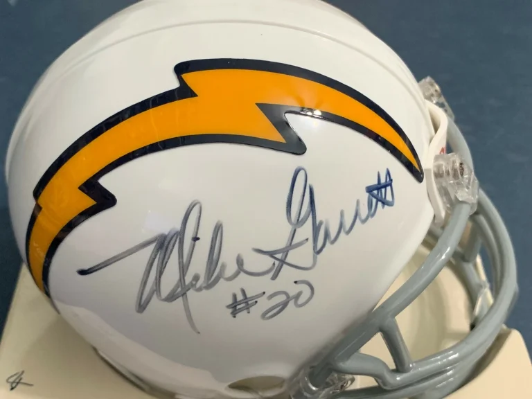 MIKE GARRETT  SAN DIEGO CHARGERS  SIGNED RIDDELL MINI HELMET
