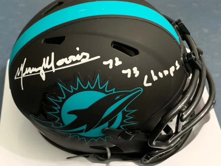 MERCURY MORRIS MIAMI DOLPHINS  72,73 SB CHAMPS  SIGNED ECLIPSE MINI HELMET