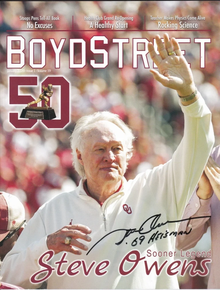 STEVE OWENS  OKLAHOMA SOONERS  69 HEISMAN  SIGNED BOYD STREET MAGAZINE