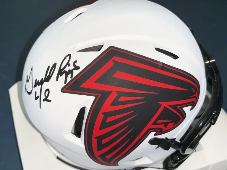 GERALD RIGGS  ATLANTA FALCONS  SIGNED LUNAR ECLIPSE RIDDELL MINI HELMET