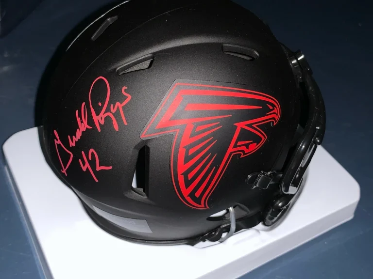 GERALD RIGGS  ATLANTA FALCONS  SIGNED  ECLIPSE RIDDELL MINI HELMET