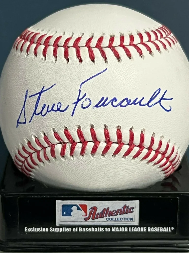 STEVE FOUCAULT  TEXAS RANGERS / DETROIT TIGERS   SIGNED OML BASEBALL