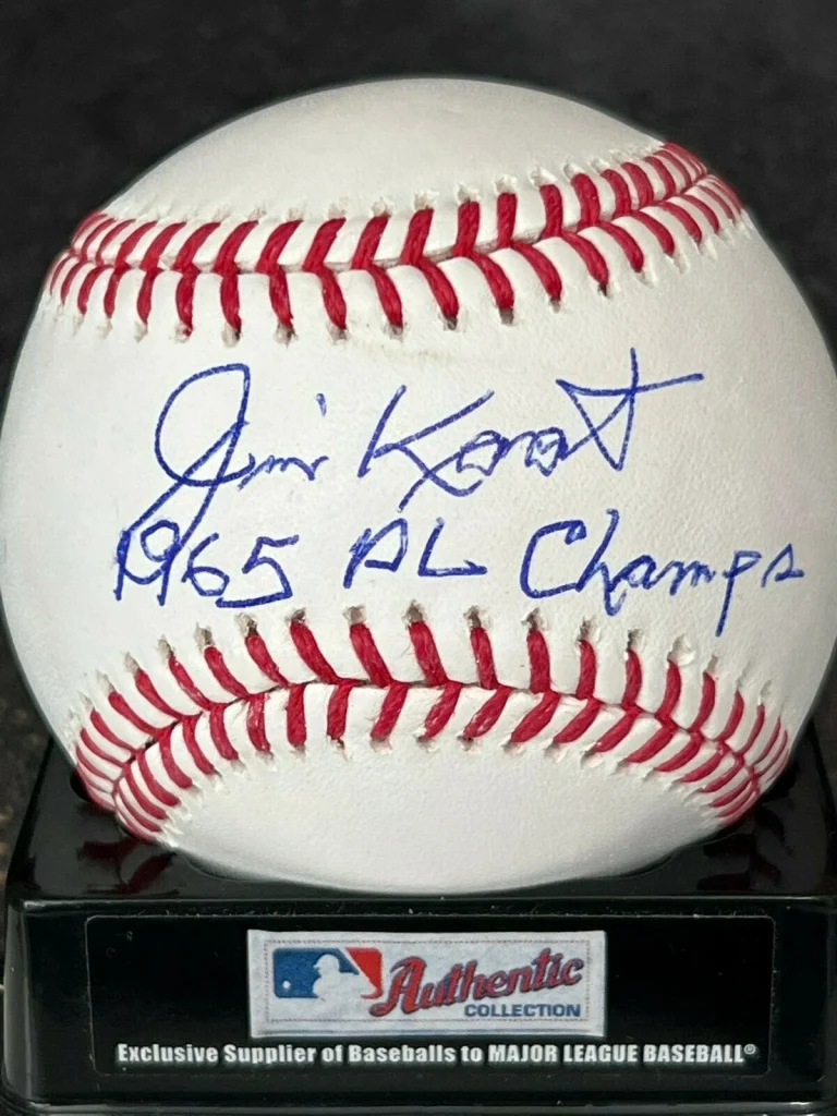JIM KAAT  MINNESOTA TWINS  1965 AL CHAMPS  SIGNED OML BASEBALL