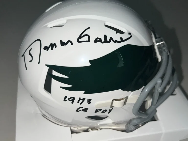 ROMAN GABRIEL PHILADELPHIA EAGLES 1973 COMEBACK POY SIGNED THROWBACK MINI HELMET