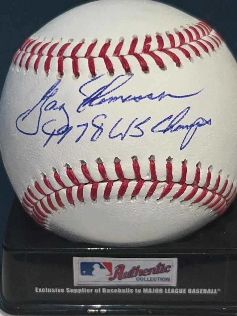 GARY THOMASSON  NEW YORK YANKEES  1978 WS CHAMPS  SIGNED OML BASEBALL